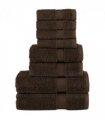 vidaXL 8 Piece Premium Towel Set SOLUND Brown 600 gsm