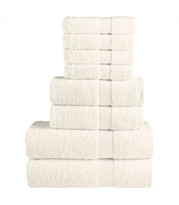 vidaXL 8 Piece Premium Towel Set SOLUND Cream 600 gsm
