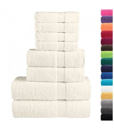 vidaXL 8 Piece Premium Towel Set SOLUND Cream 600 gsm