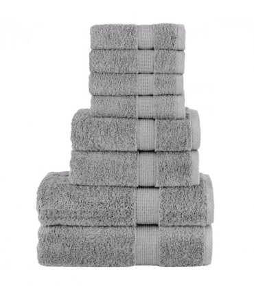 vidaXL 8 Piece Premium Towel Set SOLUND Grey 600 gsm