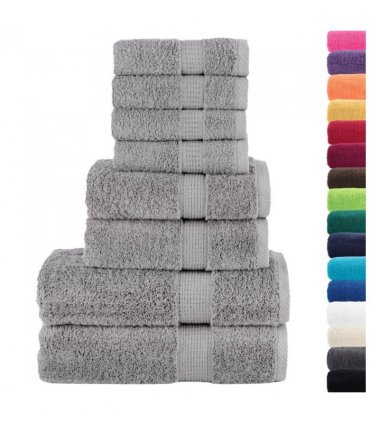 vidaXL 8 Piece Premium Towel Set SOLUND Grey 600 gsm