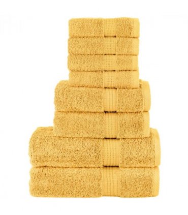 vidaXL 8 Piece Premium Towel Set SOLUND Gold 600 gsm