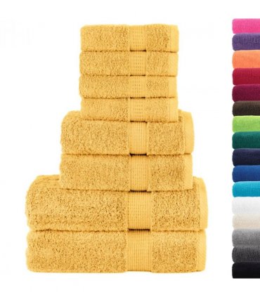 vidaXL 8 Piece Premium Towel Set SOLUND Gold 600 gsm