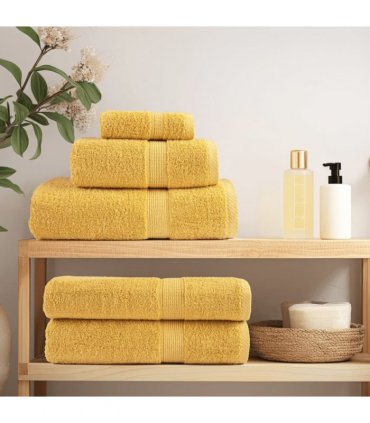 vidaXL 8 Piece Premium Towel Set SOLUND Gold 600 gsm