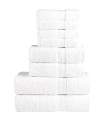 vidaXL 8 Piece Premium Towel Set SOLUND White 600 gsm
