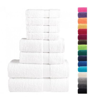 vidaXL 8 Piece Premium Towel Set SOLUND White 600 gsm