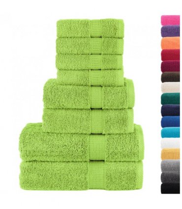 vidaXL 8 Piece Premium Towel Set SOLUND Apple Green 600 gsm