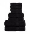 vidaXL 8 Piece Premium Towel Set SOLUND Black 600 gsm