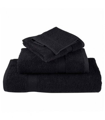 vidaXL 8 Piece Premium Towel Set SOLUND Black 600 gsm