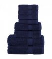 vidaXL 8 Piece Premium Towel Set SOLUND Navy Blue 600 gsm