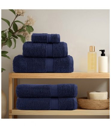 vidaXL 8 Piece Premium Towel Set SOLUND Navy Blue 600 gsm