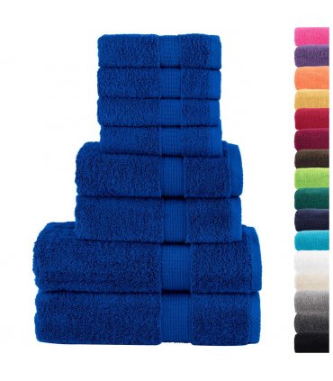 vidaXL 8 Piece Premium Towel Set SOLUND Blue 600 gsm