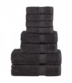 vidaXL Towel Set | Anthracite | 100% Ring-Spun Cotton | Guest, Hand, Shower