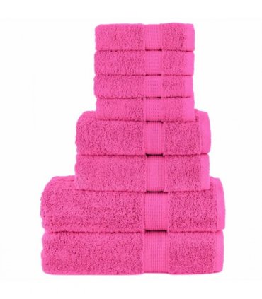 vidaXL 8 Piece Premium Towel Set SOLUND Pink 600 gsm
