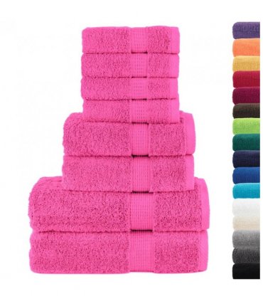vidaXL 8 Piece Premium Towel Set SOLUND Pink 600 gsm