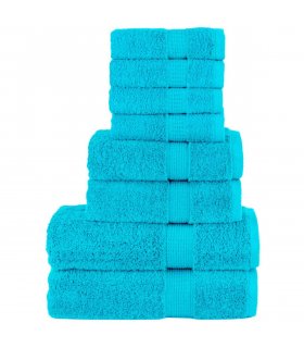 vidaXL 8 Piece Premium Towel Set SOLUND Turquoise 600 gsm