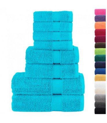 vidaXL 8 Piece Premium Towel Set SOLUND Turquoise 600 gsm