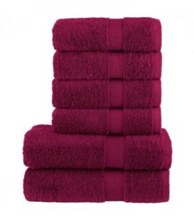 vidaXL 6 Piece Premium Towel Set SOLUND Bordeaux 600 gsm