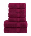 vidaXL 6 Piece Premium Towel Set SOLUND Bordeaux 600 gsm