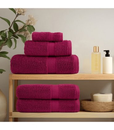 vidaXL 6 Piece Premium Towel Set SOLUND Bordeaux 600 gsm