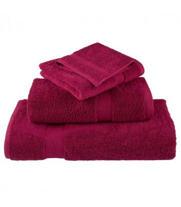 vidaXL 6 Piece Premium Towel Set SOLUND Bordeaux 600 gsm