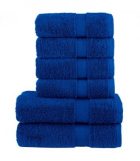 vidaXL 6 Piece Premium Towel Set SOLUND Blue 600 gsm