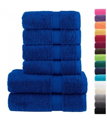 vidaXL 6 Piece Premium Towel Set SOLUND Blue 600 gsm