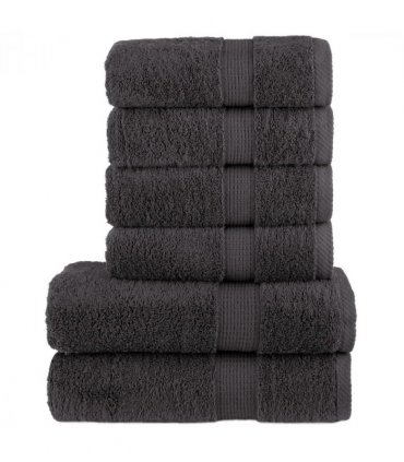 vidaXL 6 Piece Premium Towel Set SOLUND Anthracite 600 gsm