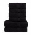 vidaXL 6 Piece Premium Towel Set SOLUND Black 600 gsm