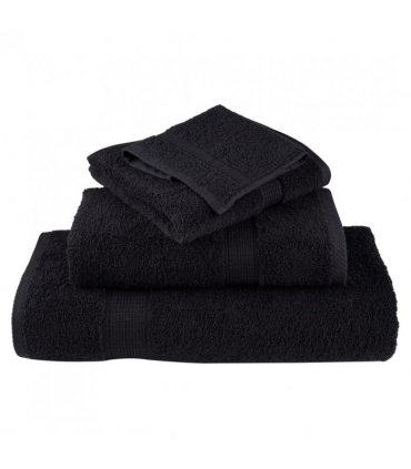 vidaXL 6 Piece Premium Towel Set SOLUND Black 600 gsm