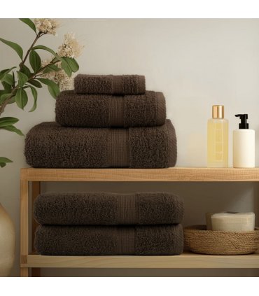 vidaXL 6 Piece Premium Towel Set SOLUND Brown 600 gsm