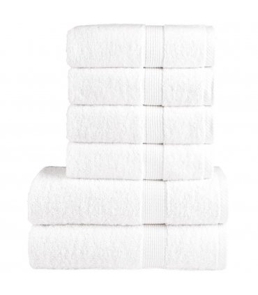 vidaXL 6 Piece Premium Towel Set SOLUND White 600 gsm