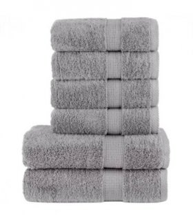 vidaXL 6 Piece Premium Towel Set SOLUND Grey 600 gsm
