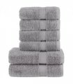 vidaXL 6 Piece Premium Towel Set SOLUND Grey 600 gsm