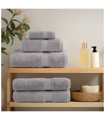 vidaXL 6 Piece Premium Towel Set SOLUND Grey 600 gsm
