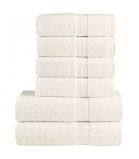 vidaXL 6 Piece Premium Towel Set SOLUND Cream 600 gsm