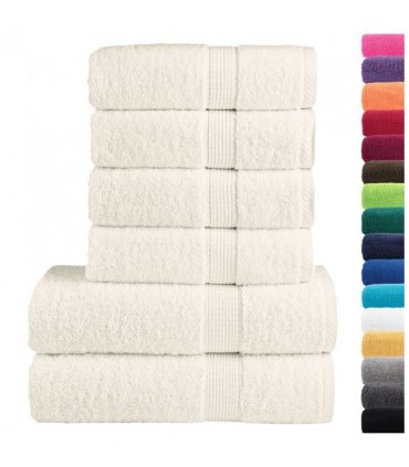 vidaXL 6 Piece Premium Towel Set SOLUND Cream 600 gsm