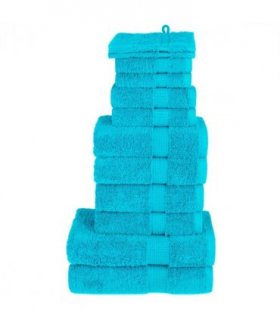 vidaXL 12 Piece Premium Towel Set SOLUND Turquoise 600 gsm