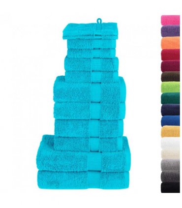 vidaXL 12 Piece Premium Towel Set SOLUND Turquoise 600 gsm
