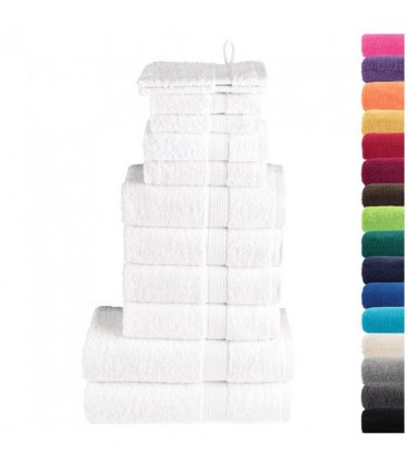 vidaXL 12 Piece Premium Towel Set SOLUND White 600 gsm