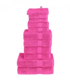 vidaXL 12 Piece Premium Towel Set SOLUND Pink 600 gsm