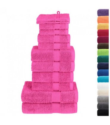 vidaXL 12 Piece Premium Towel Set SOLUND Pink 600 gsm