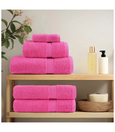 vidaXL 12 Piece Premium Towel Set SOLUND Pink 600 gsm