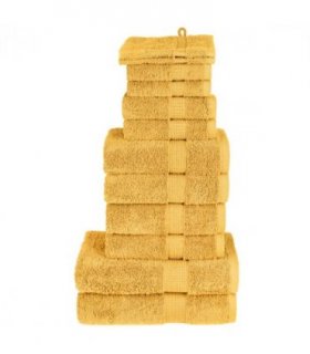 vidaXL 12 Piece Premium Towel Set SOLUND Gold 600 gsm