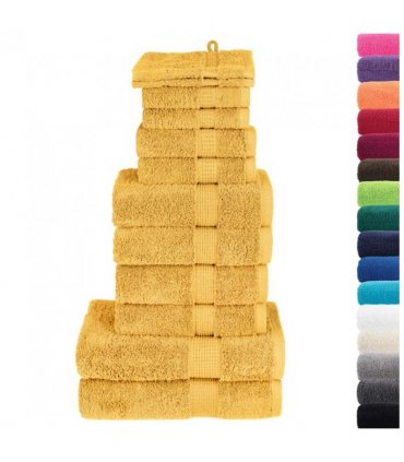 vidaXL 12 Piece Premium Towel Set SOLUND Gold 600 gsm