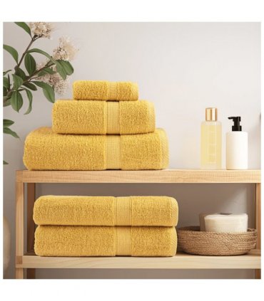 vidaXL 12 Piece Premium Towel Set SOLUND Gold 600 gsm