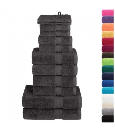 vidaXL 12 Piece Premium Towel Set SOLUND Anthracite 600 gsm