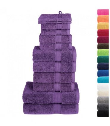vidaXL 12 Piece Premium Towel Set SOLUND Purple 600 gsm