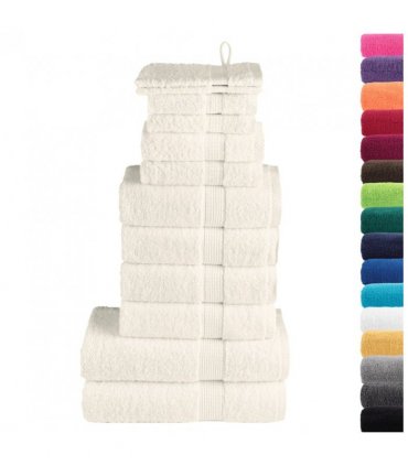 vidaXL 12 Piece Premium Towel Set SOLUND Cream 600 gsm