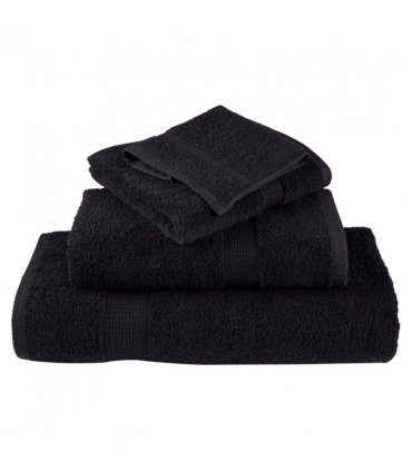 vidaXL 12 Piece Premium Towel Set SOLUND Black 600 gsm